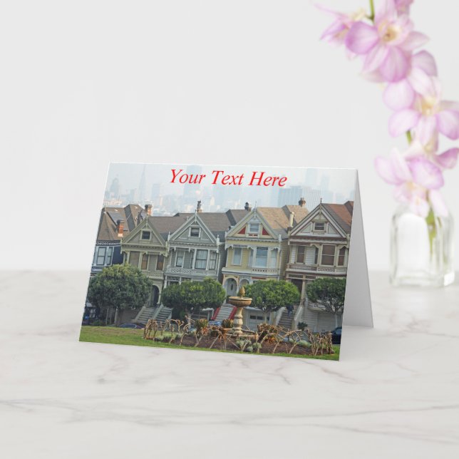 Customisable Painted Ladies, San Francisco Card (Orchid)