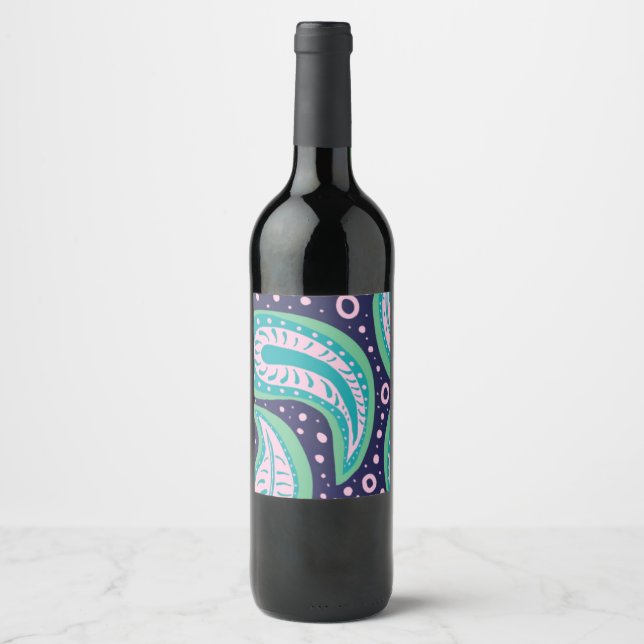 Customisable Paisley Food and Beverage Label Set (Front)