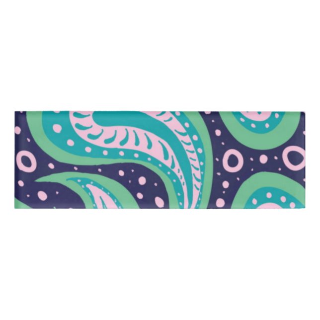 Customisable Paisley Name Tag (Front)