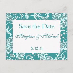 Customisable Paisley Save the Date Announcement Postcard