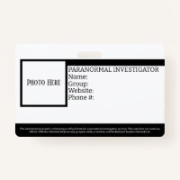 Customisable Paranormal Investigator ID