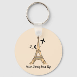 Customisable Paris Trip Chic Eiffel Tower Aeroplan Key Ring