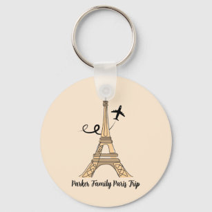 Customisable Paris Trip Chic Eiffel Tower Aeroplan Key Ring