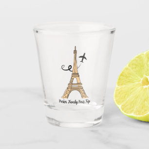 Customisable Paris Trip Chic Eiffel Tower Aeroplan Shot Glass