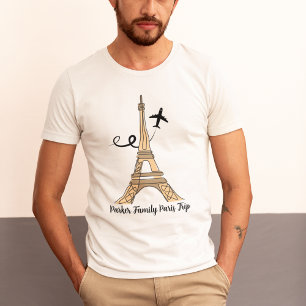 Customisable Paris Trip Chic Eiffel Tower Aeroplan T-Shirt