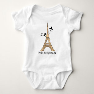 Customisable Paris Trip Chic Eiffel Tower Baby Bodysuit