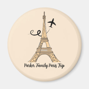 Customisable Paris Trip Chic Eiffel Tower Magnet