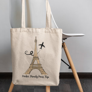 Customisable Paris Trip Chic Eiffel Tower Tote Bag
