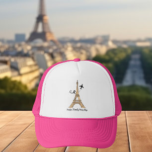 Customisable Paris Trip Chic Eiffel Tower Trucker Hat