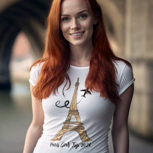 Customisable Paris Trip Chic Eiffel Tower Women's T-Shirt
