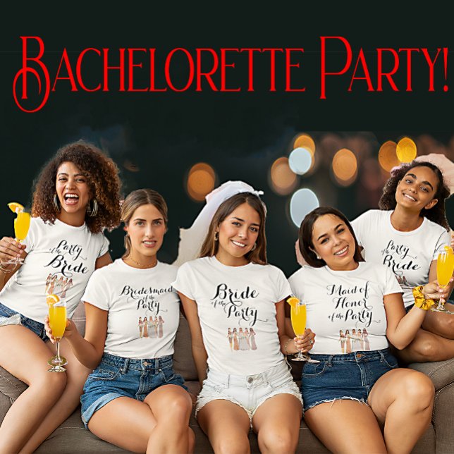 Customisable Party of the Bride Bachelorette Hen T-Shirt (Creator Uploaded)