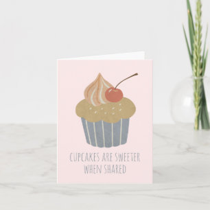 Customisable Pastel Cherry Cupcake Card