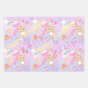 Customisable Pastel Happy Birthday Wrapping Paper 