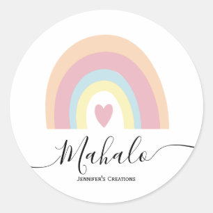 Customisable pastel rainbow mahalo sticker