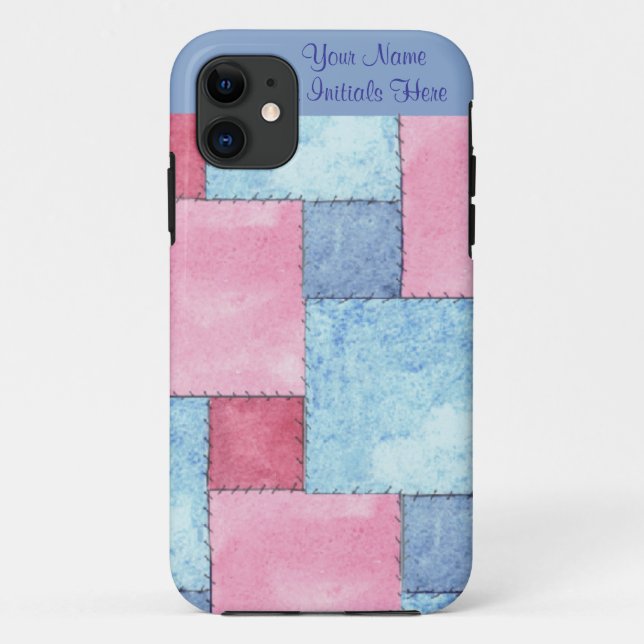 Customisable Patchwork iPhone 5 Case, Pinks, Blues Case-Mate iPhone Case (Back)