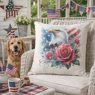 Customisable Patriotic Eagle Design Cushion