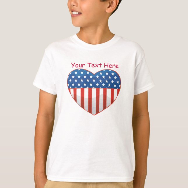 Customisable Patriotic Heart Design T-Shirt (Front)