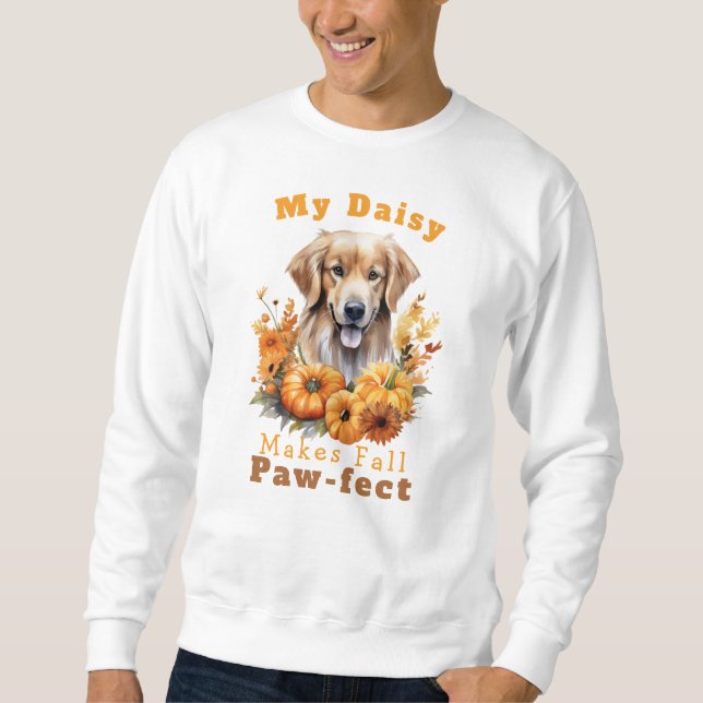 Customisable Paw-fect Autumn Dog Daisy Sweatshirt (Front)