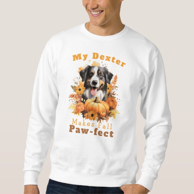 Customisable Paw-fect Autumn Dog Dexter Sweatshirt (Front)