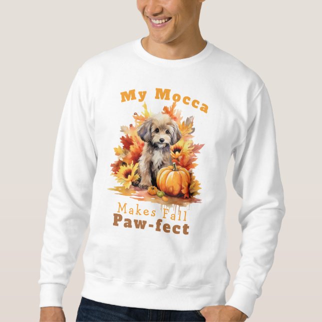 Customisable Paw-fect Autumn Dog Mocca Sweatshirt (Front)