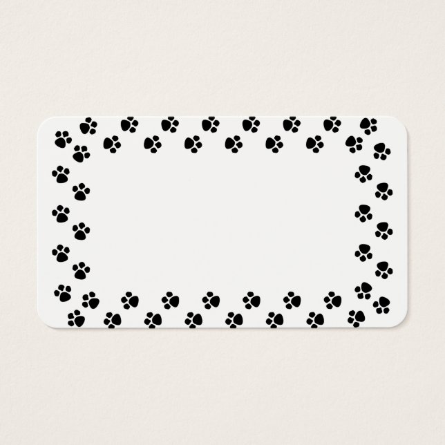 Customisable Paw Prints Border Blank Card (Front)
