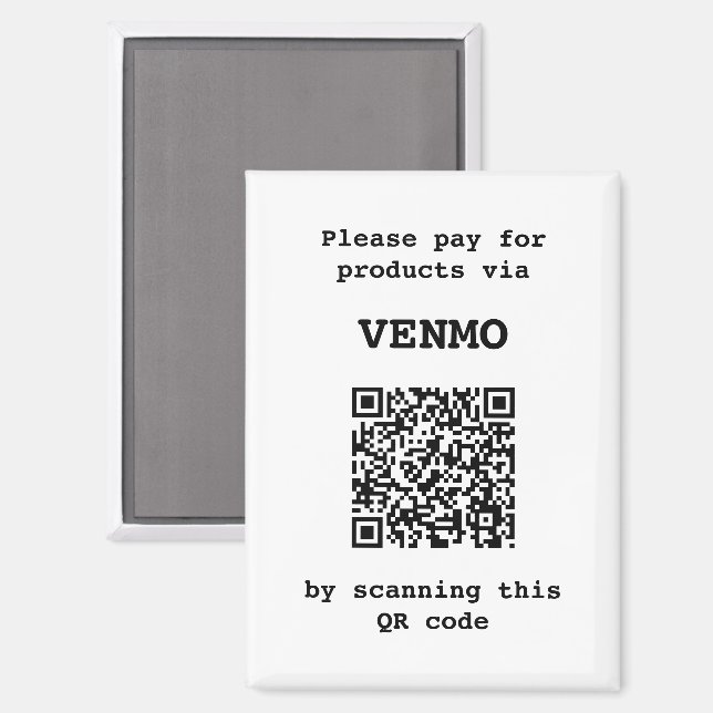 Customisable Payment Platform QR code  Magnet (Front/Back)