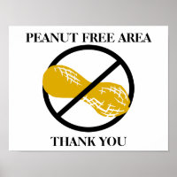 Customisable Peanut Free Area for School or Office
