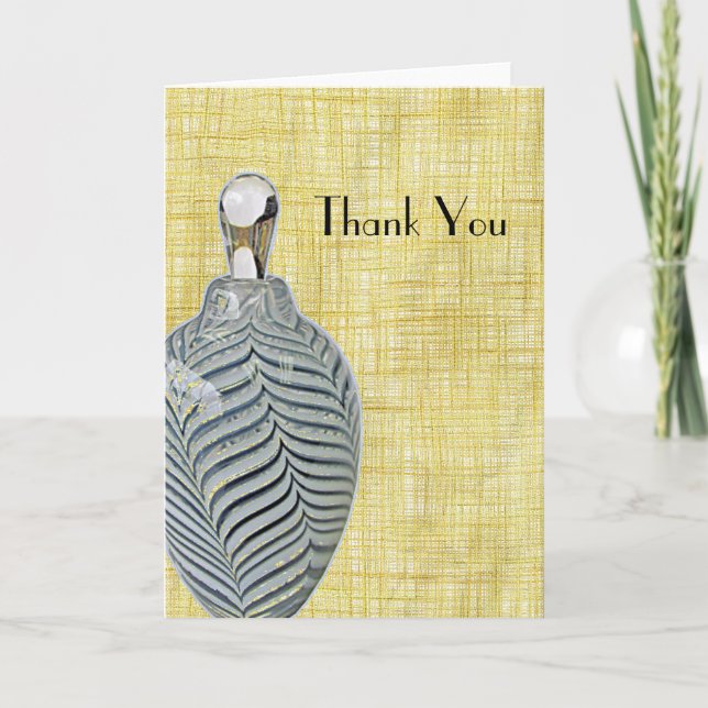 Customisable Perfune on Linen Thank You Card (Front)