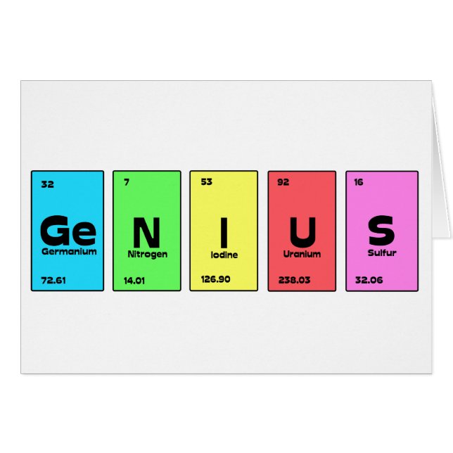 Customisable Periodic Table Genius Card (Front Horizontal)