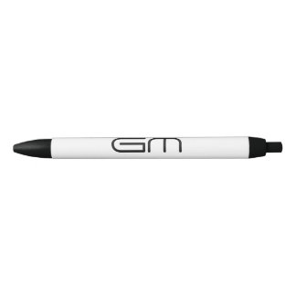Customisable personal elegant initials black ink pen
