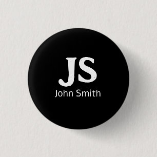 Customisable personal initials 3 cm round badge