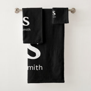 Customisable personal initials bath towel set