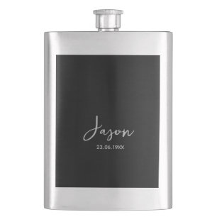 Customisable personal initials hip flask