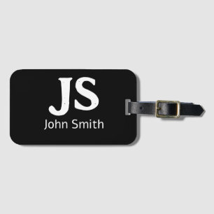 Customisable personal initials luggage tag