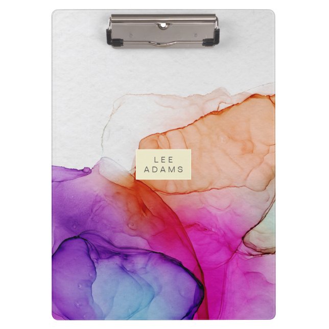 Customisable Personal Name Contemporary Design Clipboard (Front)