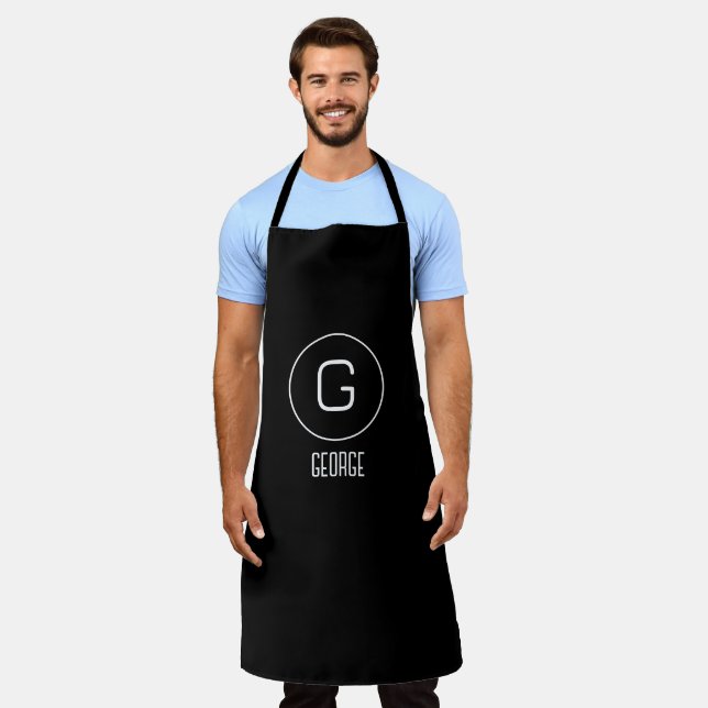 Customisable personal name logo  apron (Worn)