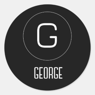 Customisable personal name logo classic round sticker