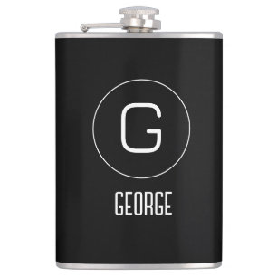 Customisable personal name logo  hip flask