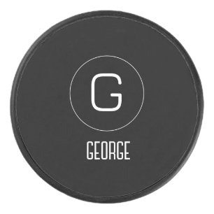 Customisable personal name logo hockey puck