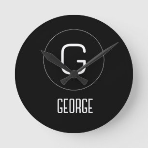 Customisable personal name logo  round clock