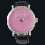 Customisable personal name, Personal name Watch<br><div class="desc">Customisable personal name,  Personal name,  monogram,  Jennifer,  calligraphic names,  initials,  birthday gifts</div>