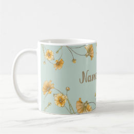 Customisable Personalise Floral Coffee Tea Cup Mug