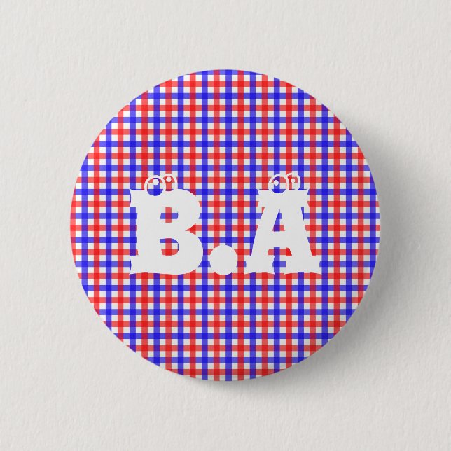 Customisable Personalise Initials Cute 6 Cm Round Badge (Front)