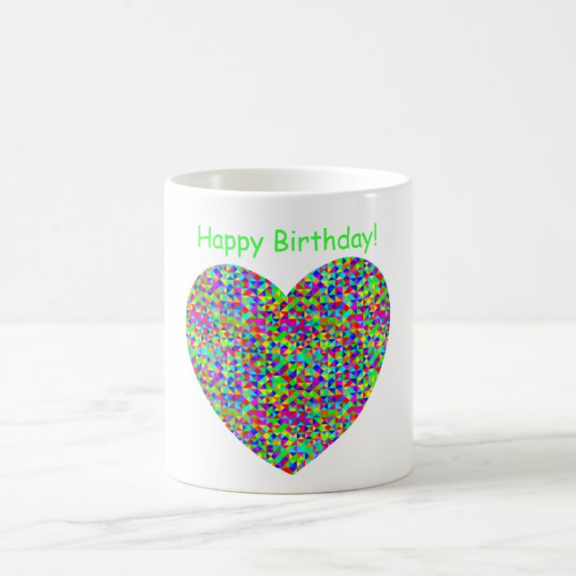 Customisable Personalised Confetti Heart Mug (Center)