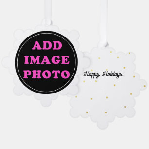 Customisable Personalised Image Photo Tree Decoration Card