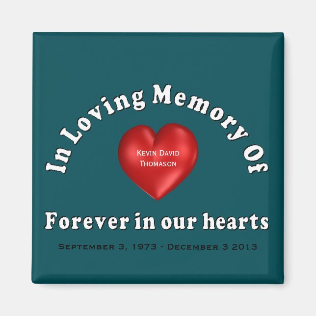 Customisable Personalised Memorial Magnet (Front)