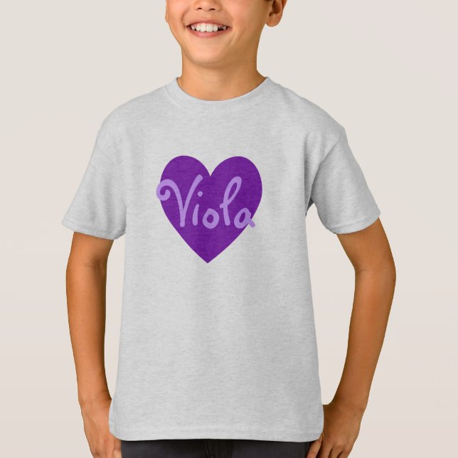 Customisable Personalised Purple Heart Shape T-Shirt (Front)