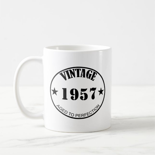 Customisable personalizable Vintage aged Mug (Left)