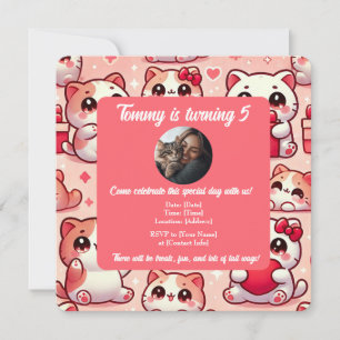 Customisable Pet Birthday Invitation with Photo 