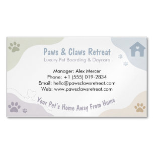 Customisable Pet Boarding Business Card Magnet